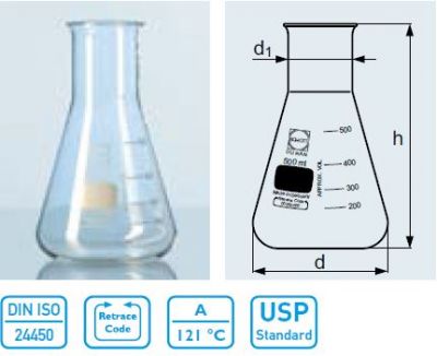 Erlenmayer, Geniş Boyunlu, 1000 Ml