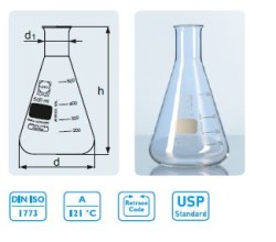 duran wheaton kimble - Erlenmeyer Flask, Narrow Neck, 25 Ml