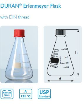 Erlenmeyer Flask, with DIN thread 100 ml