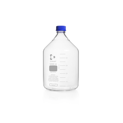 duran wheaton kimble - GL 45 Laboratuvar Şişesi, şeffaf, vidalı kapaklı ve dökme halkalı, PP, mavi, 5000 mL