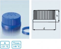 duran wheaton kimble - Lab. Şişesi İçin Gri Plastik Ağızlık GL45 10 Adet