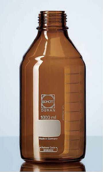Lab. Şişesi, vidalı ağızlı, kapaklı, 25 ml, Amber - 2