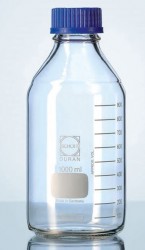 duran wheaton kimble - Lab. şişesi, vidalı mavi kapak, taksimatlı, 25 ml