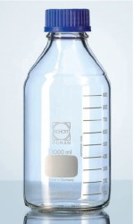duran wheaton kimble - Lab. şişesi, vidalı mavi kapak, taksimatlı, 750 ml