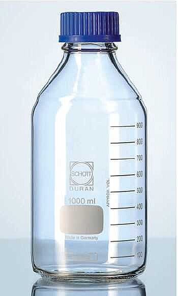 Lab. şişesi, vidalı mavi kapak, taksimatlı, 750 ml - 2