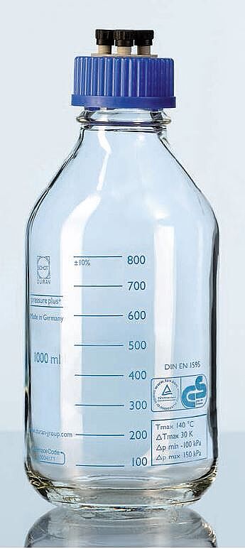 Laboratuvar şişesi HPLC GL 45 PP, 4 Portlu 1000 ml - 1