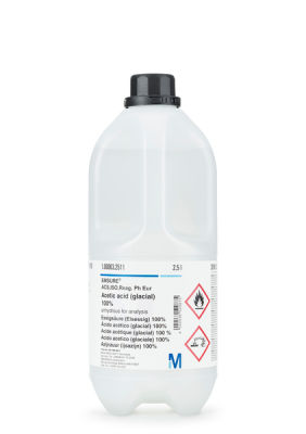 Asetik asit (glacial) %100 analiz için cam şişe 2,5 Litre