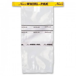 Nasco Whirl-Pak - Sarı şeritli yazılabilir numune poşeti 118 ml 7,5x18,5 cm 500 adet