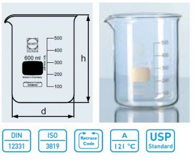 Schott Duran Beher Kısa Tip 150 Ml 