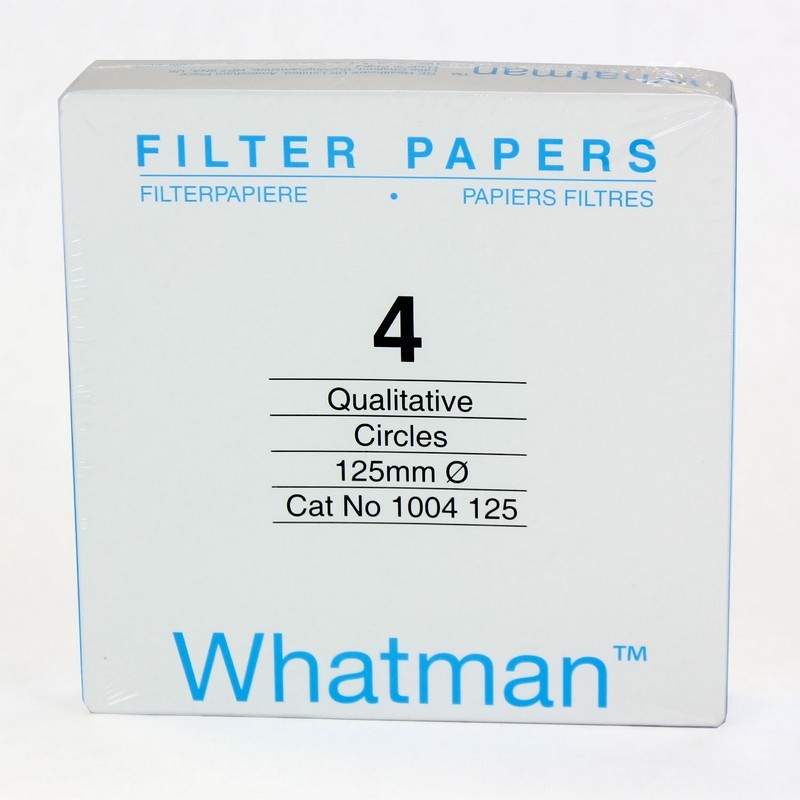 Grade 4 kalitatif Filtre Kağıdı, Çapı 125 mm 100 Adet